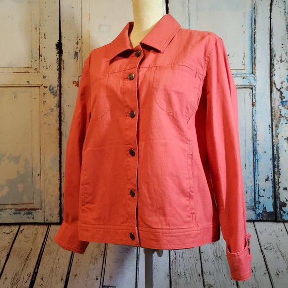 pink denim jacket size 18